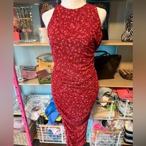 41 Hawthorn. Elegant Floral Midi Dress in Red NWT size large